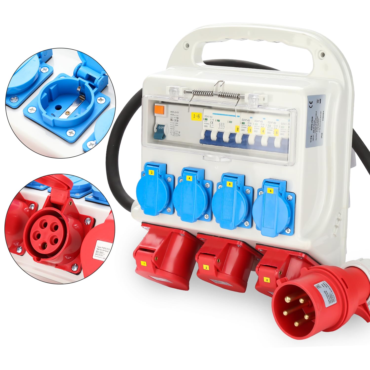 Distributore Da Parete Con Interruttore FI - 4 Prese Schuko + CEE 16/32A Per Cantieri - Foto 13