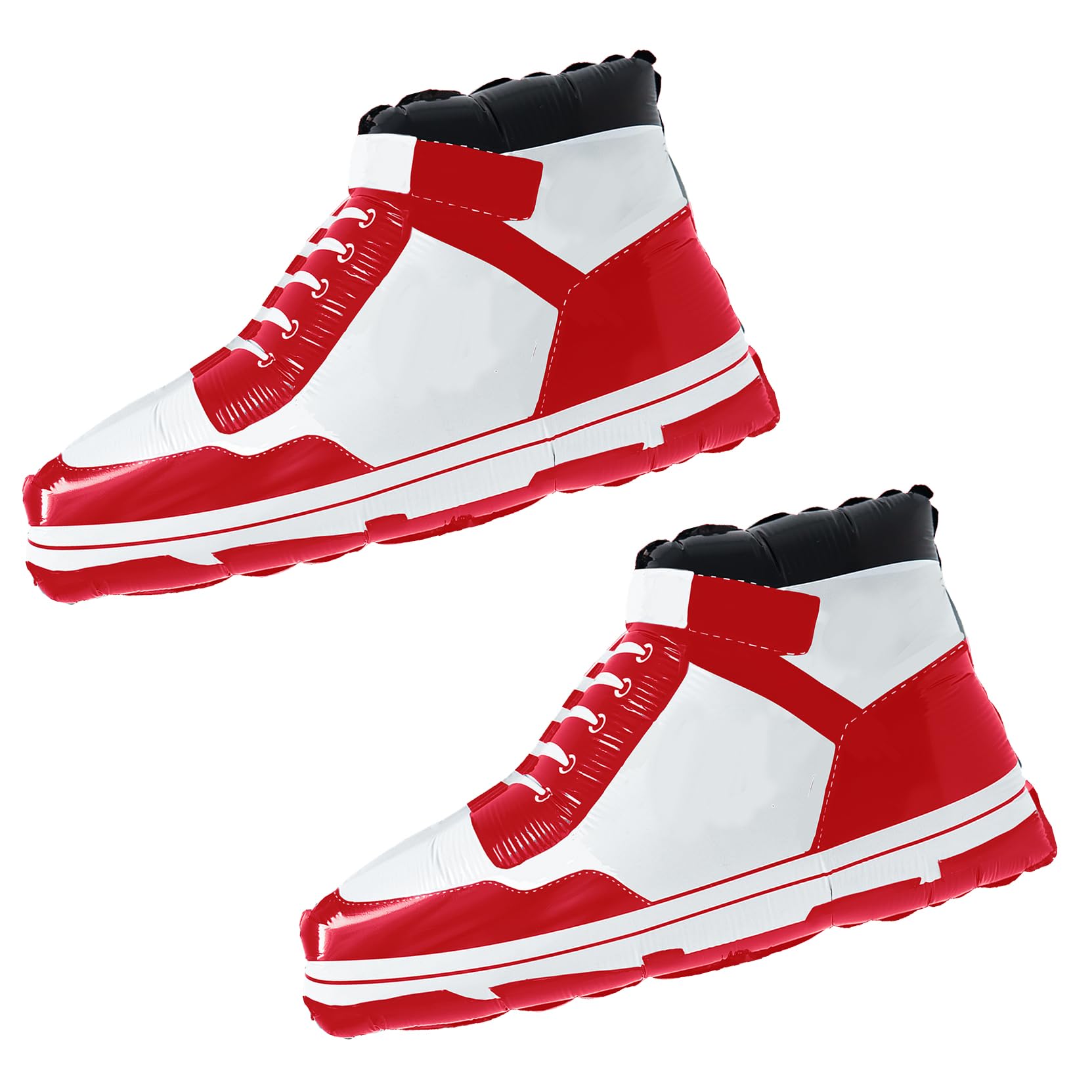 Red & Black Sneaker Foil Balloons – 2 Pack Large Sports Shoe Balloons for Boys Birthday, Basketball Party, Game Day Decorations, Cool Teen Party