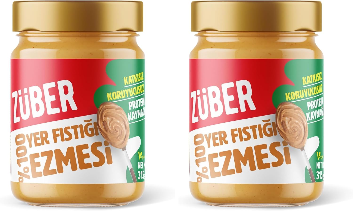 Züber%100 Fıstık Ezmesi 315 g (2 paketi)