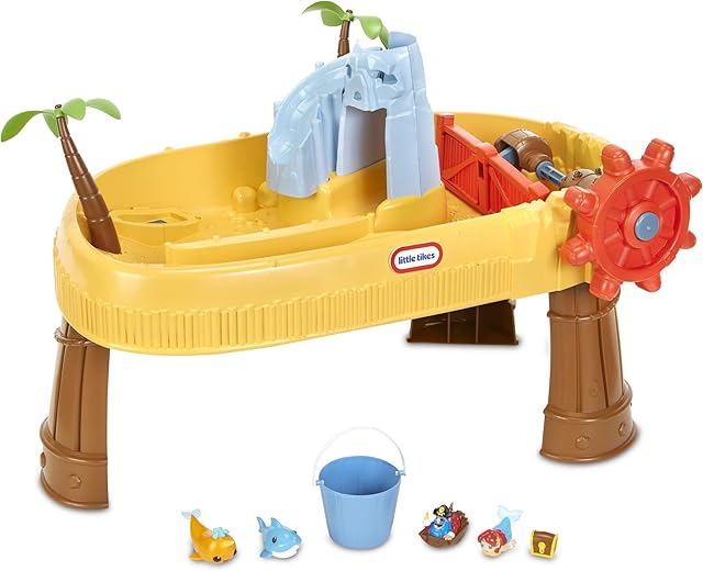 Little Tikes Island Wavemaker Water Table Playset. Outdoor Garden Toy, Safe, Durable and Portable Toddlers Table. Sensory Toy for Garden Activity, Encourages Creative Play, For Ages 24 Months+