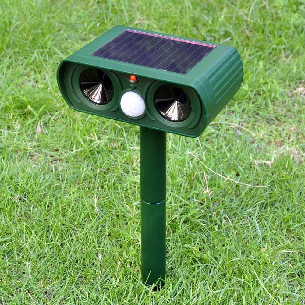 Energía Solar Ultrasonidos Plagas Repelente de Animales Cargador de jardín Gato Perro Impermeable Scarer Control Granja Jardín Jardín Repelente para Gatos Perros Pájaros Mofetas (Estilo 1)