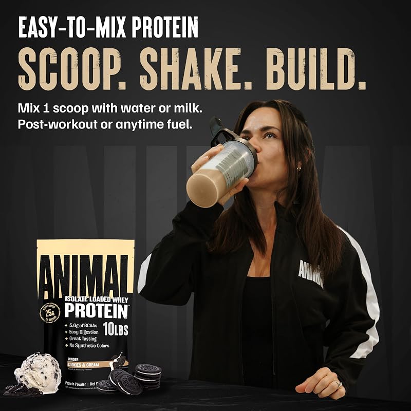 Animal Whey Isolate Protein Powder, 25G High Protein | Cookies & Cream 10LB image 4