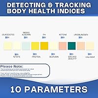 Vista 5 de Tiras de prueba de orina 10 en 1 para análisis de orina - Tiras de prueba de análisis de orina de panel completo para proteínas, nitritos