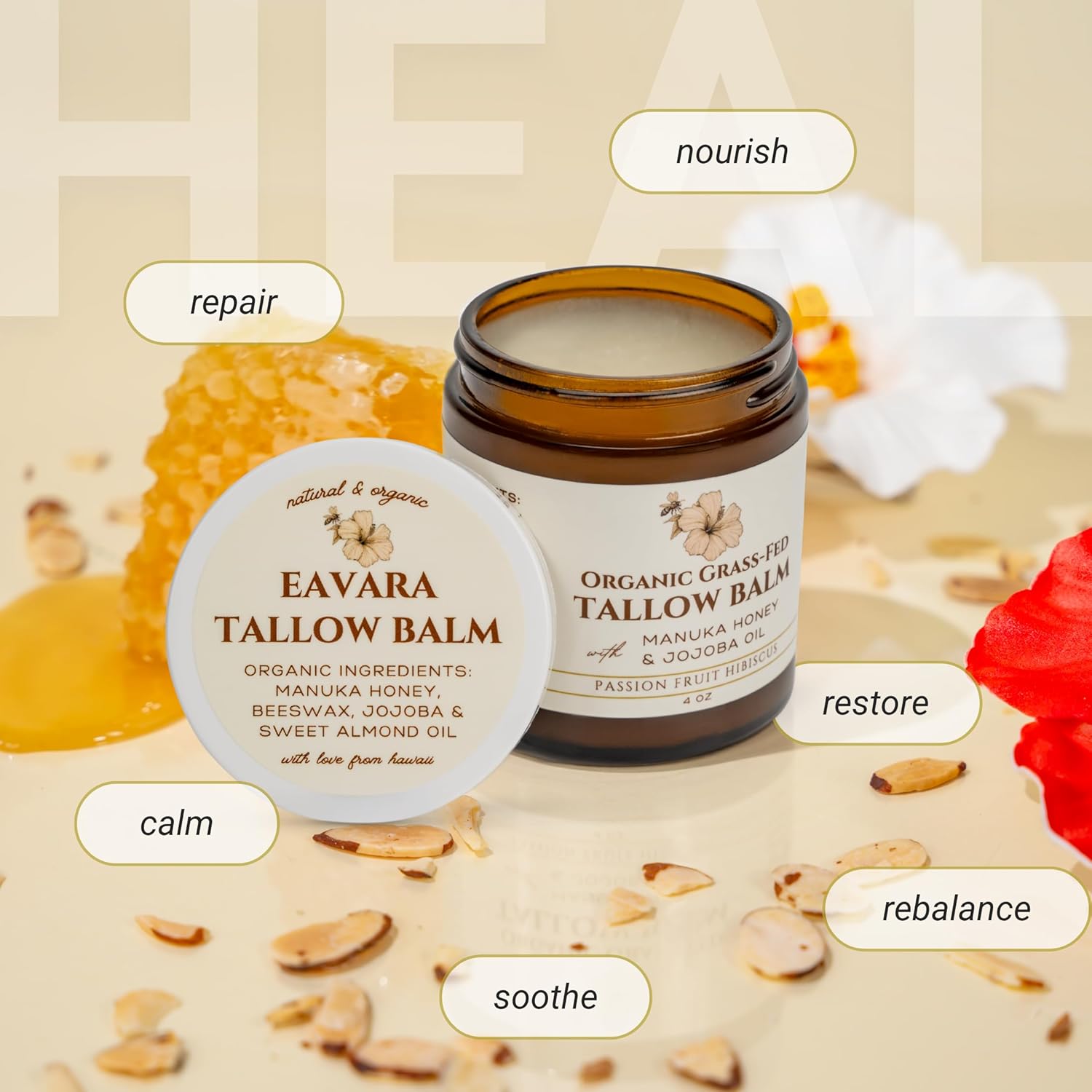 Grass-Fed Beef Tallow Balm for Eczema & Psoriasis - Safe for Dry & Sensitive Skin, Moisturizing Cream with Manuka Honey, Jojoba Oil, & Beeswax - Use on Face and Body - Image 7