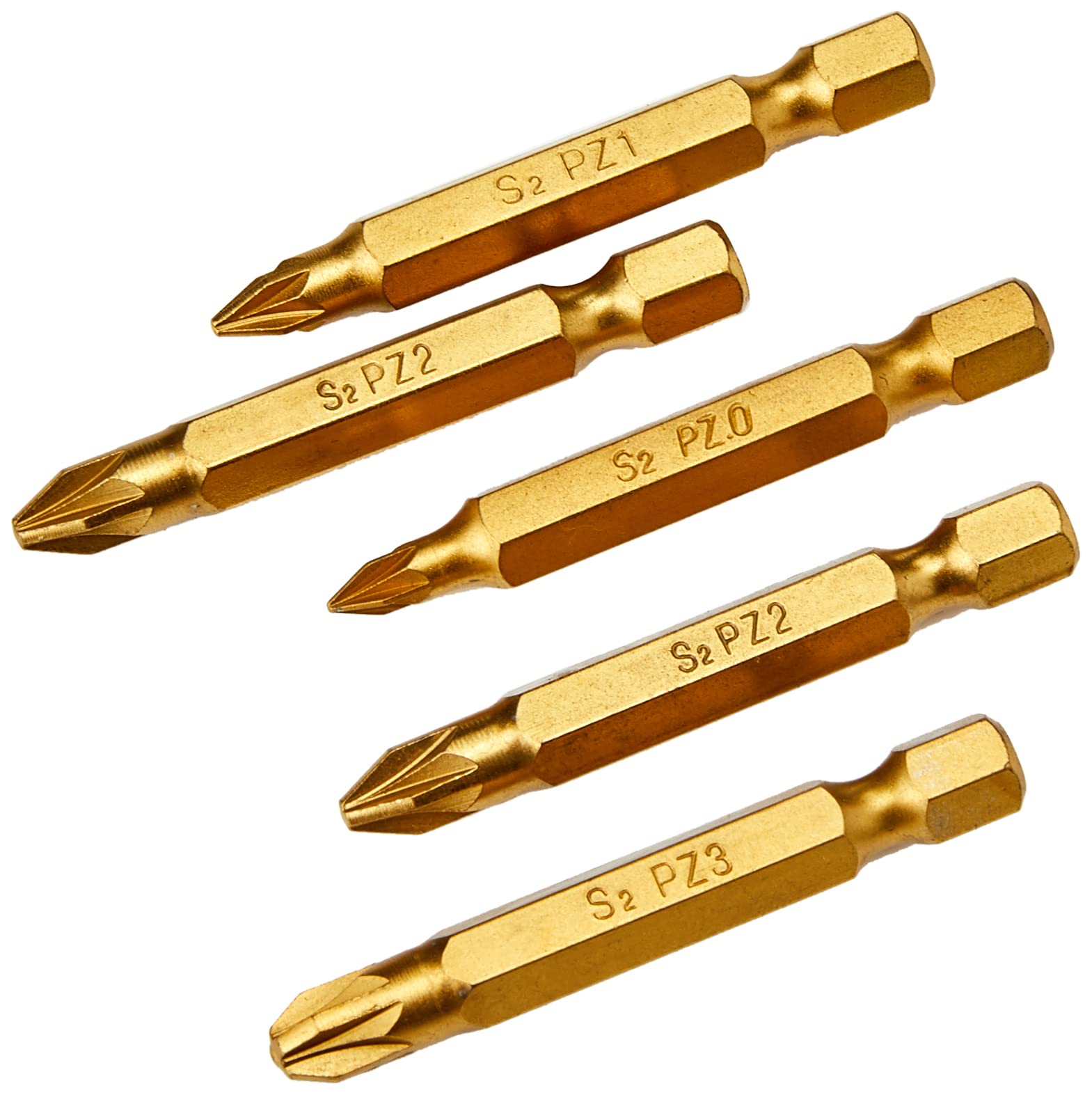 Hilka 50Mm 37950305 Titanium Coated Pozi Screwdriver Bit Set 50 Mm