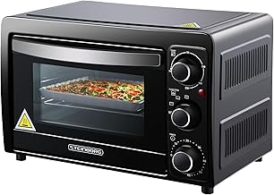 Mini Oven 15 Litres Pizza Oven Mini Oven 60 Minute Timer 100°-230°C 1200 Watt Oven Crumb Tray Mini Oven Camping Oven Small Oven Energy Saving
