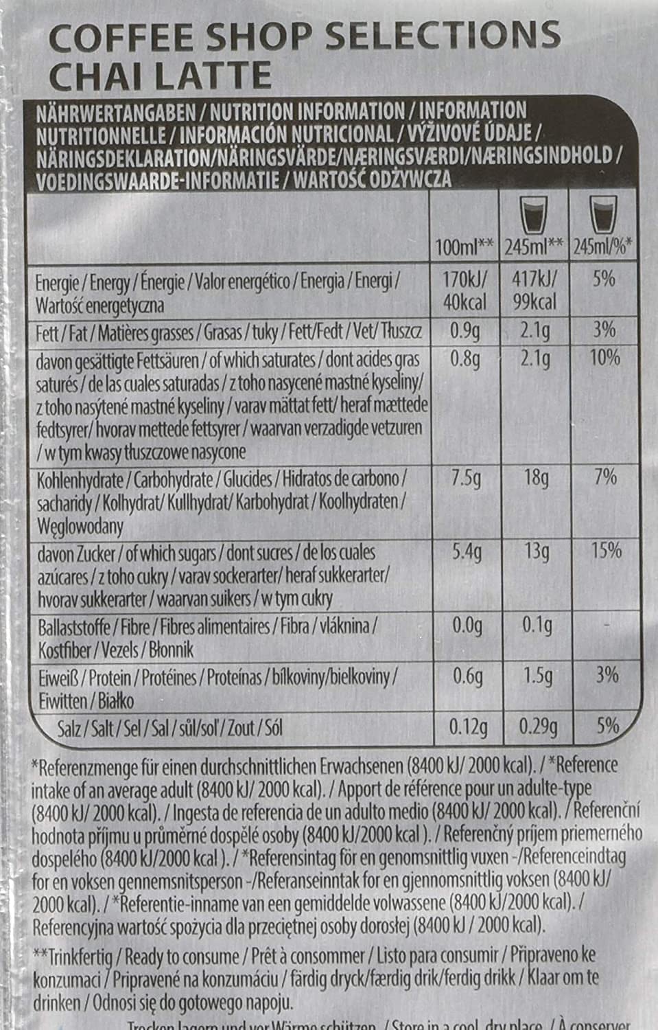 Tassimo Chai Latte Kaffeepads (10 Stück, insgesamt 80 Kapseln, 80 Portionen)