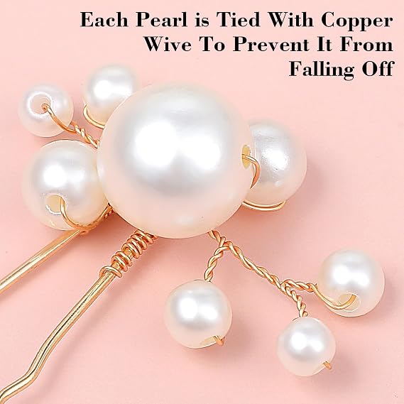 12Pcs Bobby Pins, Ymapinc Pearl Gold Pins for Hair, Bridal Accessories for Wedding, Decorative Pearls Hair Clips for Women, Wedding Accessories for Brides (1set-12pcs)
