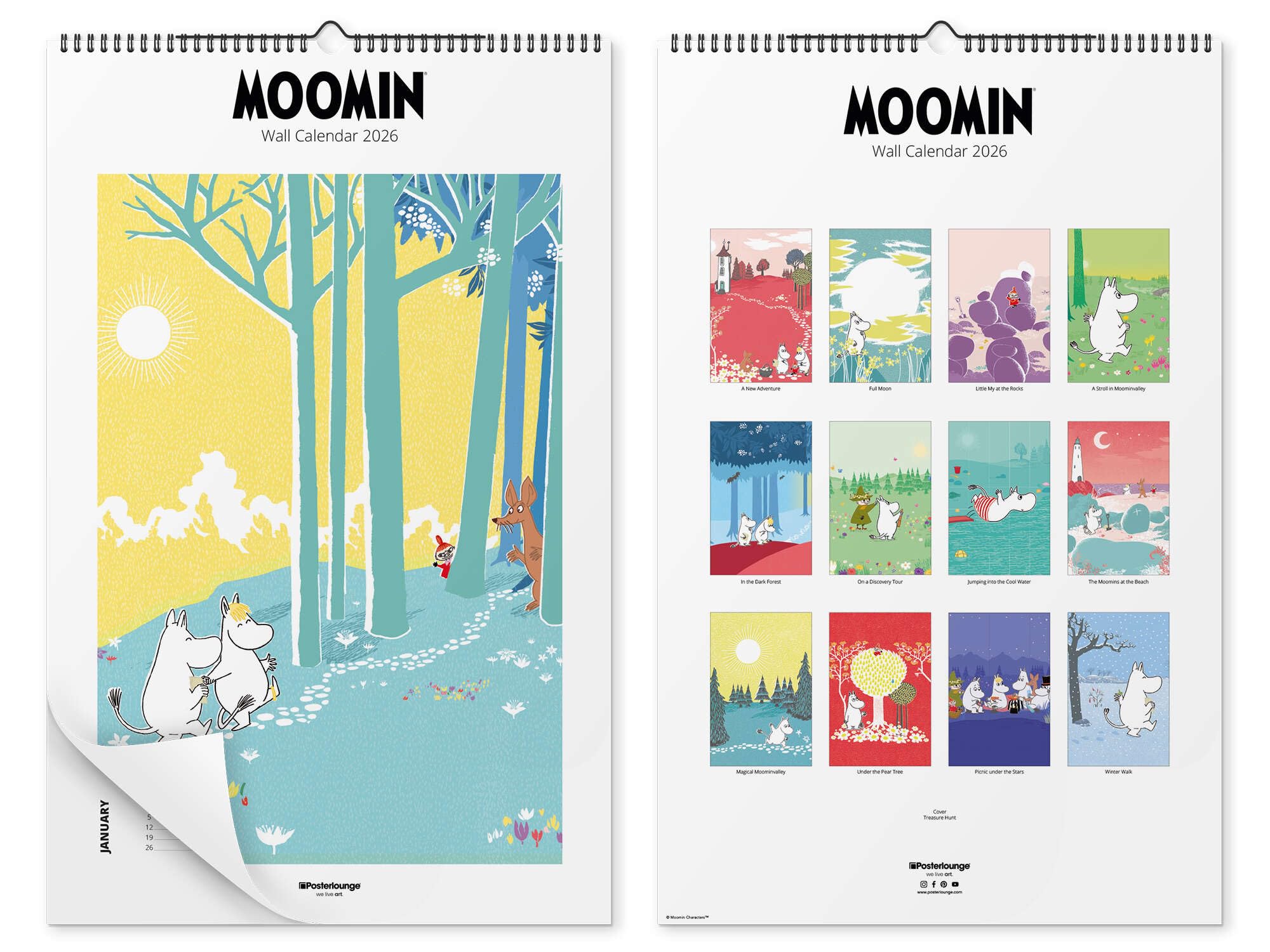 Posterlounge Wall calendar Moomin Calendar 2026 32 x 50 cm