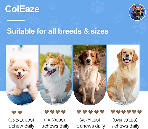 Miniatura 4 de Probióticos para perros, 200 masticables  Probióticos para perros con 6 enzimas digestivas, 4 prebióticos, 11 mil millones de UFC, calostro  para la