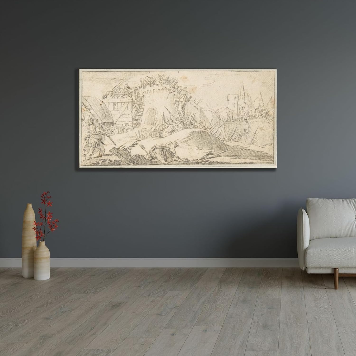 ArtDirect Attacks on the Walls of a City (1696-1770) Unframed Art Print Giclee Poster by Giovanni Battista Tiepolo - Ready for Framing with Customization Sizes 10x5, 14x7, 20x10, 36x18, 48x24 and 60x30 inches
