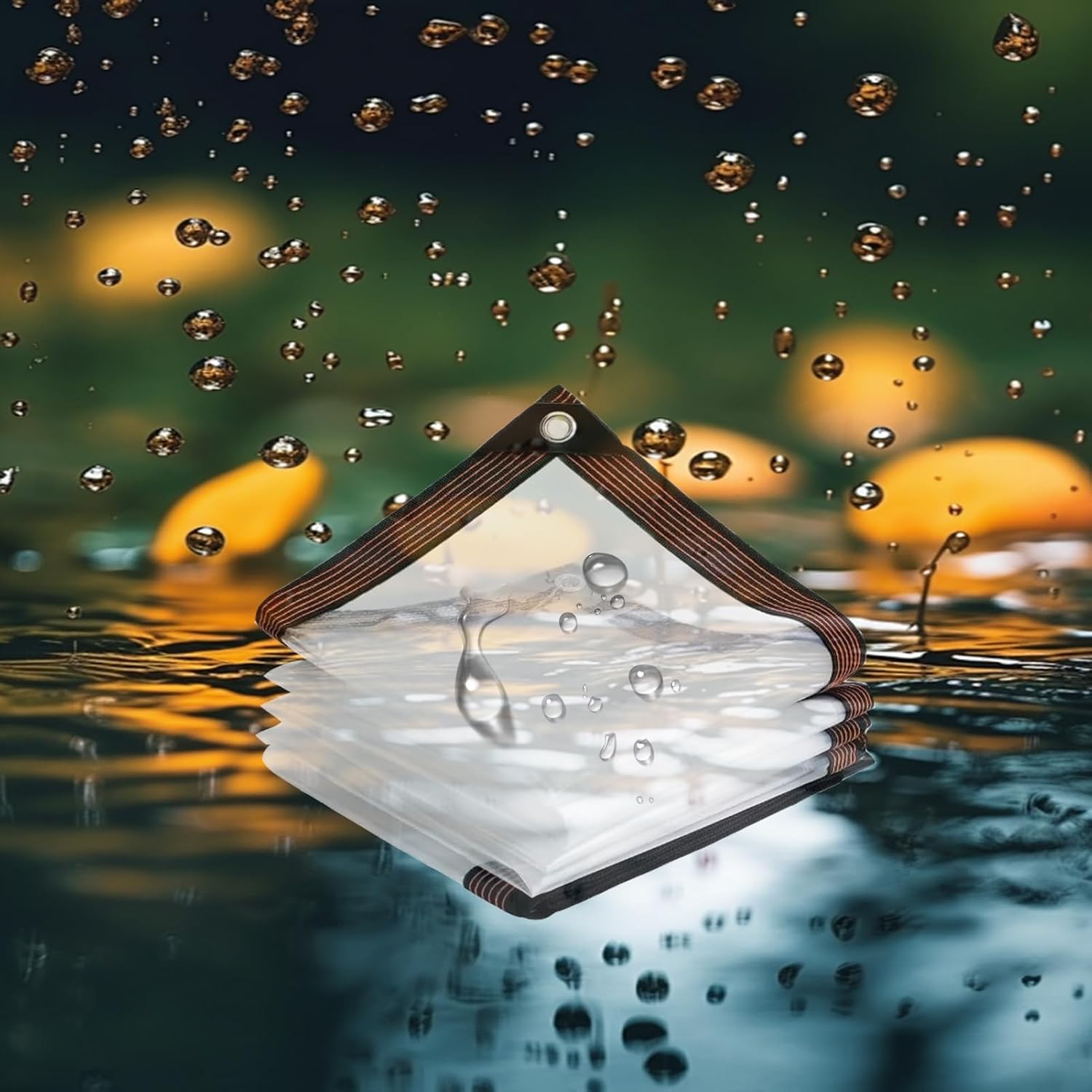 Heavy Duty Tarp 9.8x32.8ft, Transparent Tarpaulin, Waterproof Tarp, PE Clear Waterproof Tarpaulin, Plastic Tarp Outdoor, Large Waterproof Tarp, Tarp Cover for Pool, for Patio Rainproof Dustproof