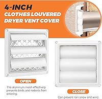 Vista 3 de Beaquicy - Cubierta de ventilación de secadora de 4 pulgadas - Tapa de escape blanca para exteriores con pantalla de protección de plagas integrada