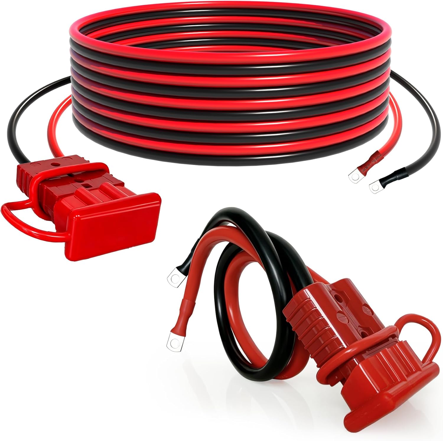 24FT 2AWG Quick Disconnect Winch Power Cable,Heavy Duty Battery Wiring Kit,Low Voltage Drop for ATV UTV Truck Trailer Off-Road Recovery & Towing