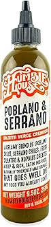 Humble House - Poblano & Serrano Pepper Hot Sauce, Zero-Calorie Low-Sodium Vegan Condiments for Chicken Wings, Tamales, Tacos, Sopes & More, All-Natural Preservative-Free Sauces for Food, 9.5 oz (1 Pack, Poblano & Serrano)