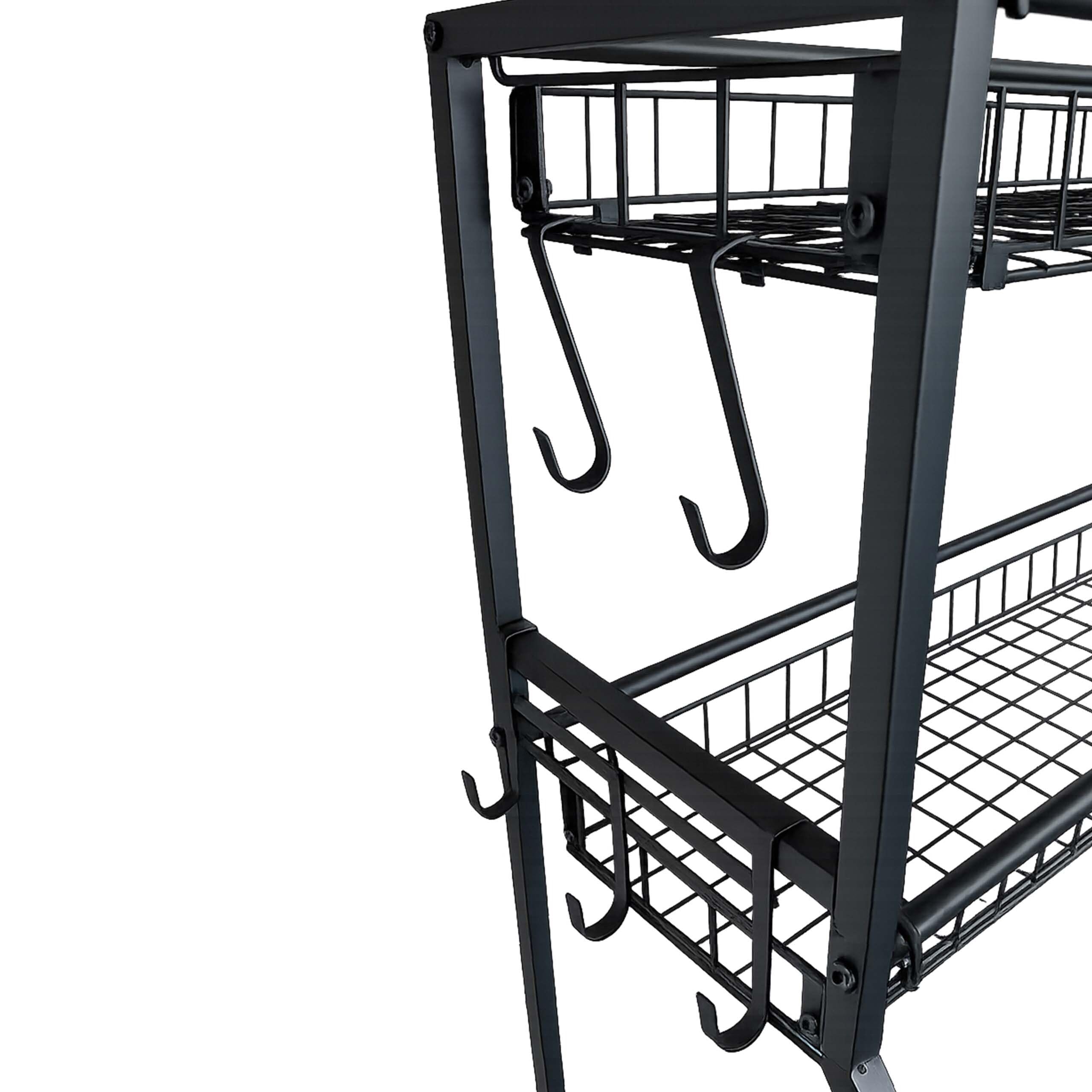 Relaxdays – organizer na sprzęt sportowy, 116 x 91,5 x 43 cm, 4 kółka, 2 hamulce, metalowy wózek na piłki, czarny