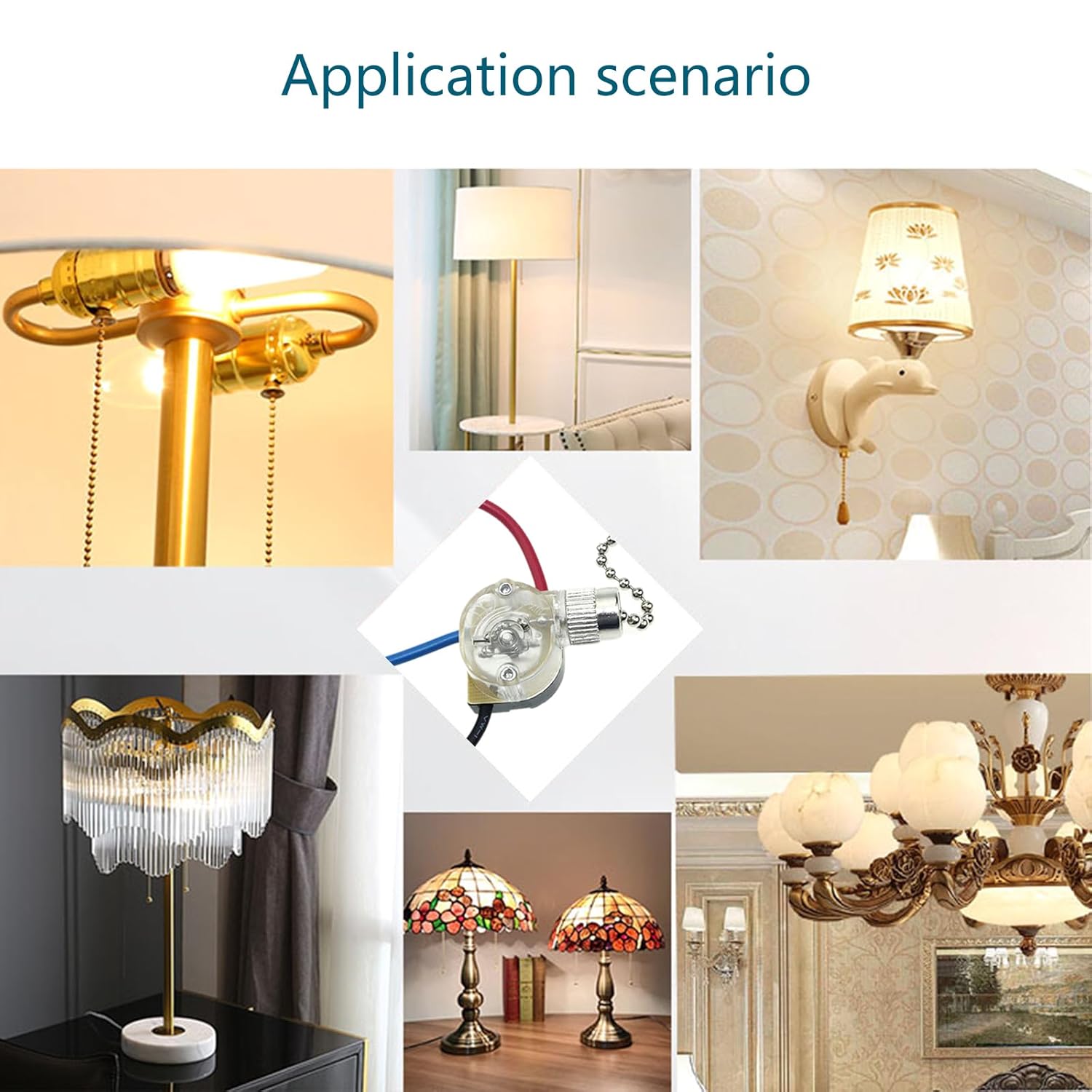 3-Wire Pull Chain Switchs Versatile Pull Chain Switchs Simple Installation For Clear Ceiling Fan Or Hangings Lamp Hangings Lamp Durable Replacement Pull Chain Switchs 3-Wire Plastic Pull Chain For Fan