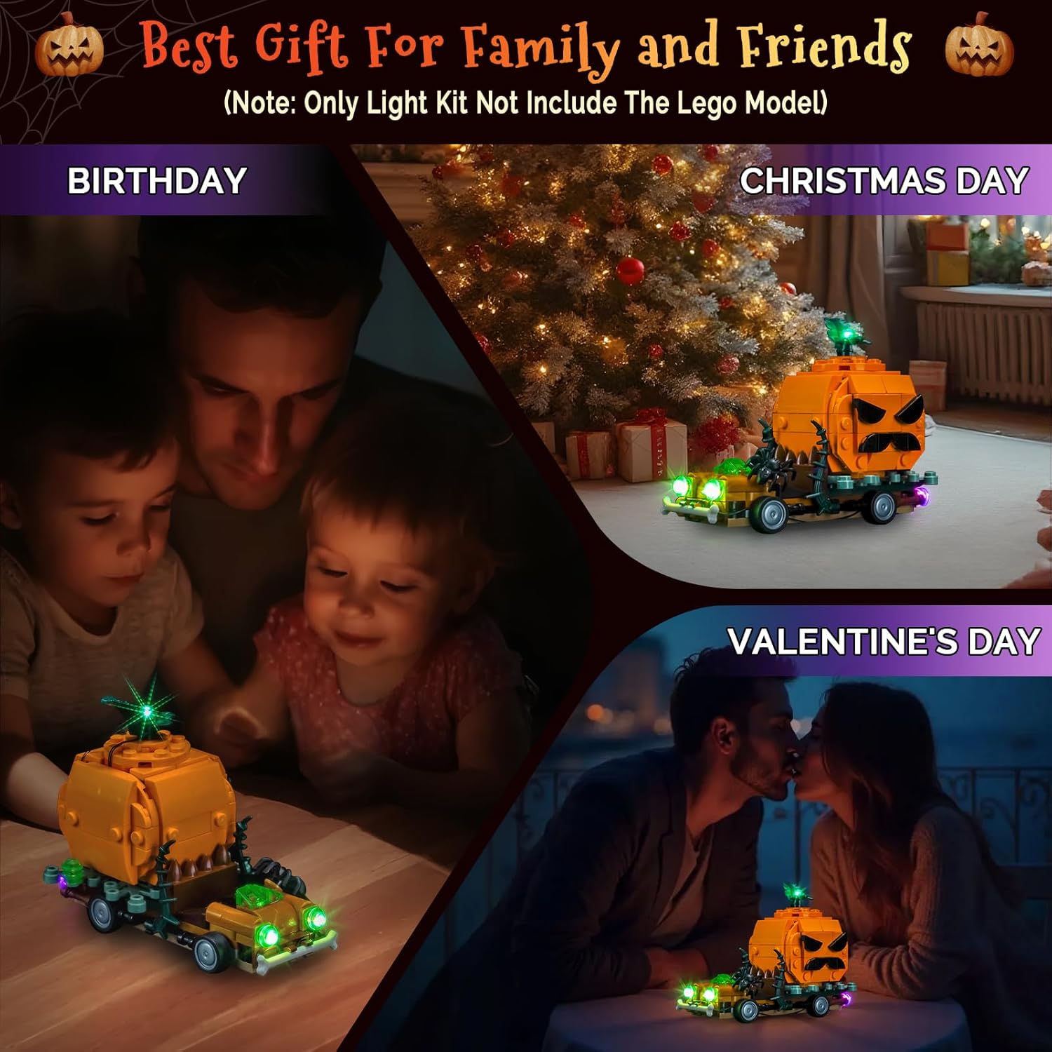 Upgraded Led Light Kit Compatible with Lego Jack O Lantern Pickup Truck Building Set, Lights Decoration Compatible with Lego 40822 (Model Not Included)