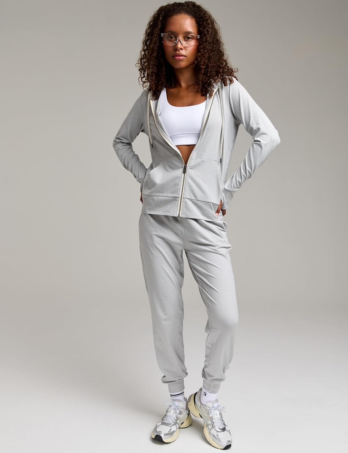 Women's Full Zip Athletic Hoodies Long Sleeve Relaxed Fit Workout Sweat Jackets with Thumbholes - Image 4