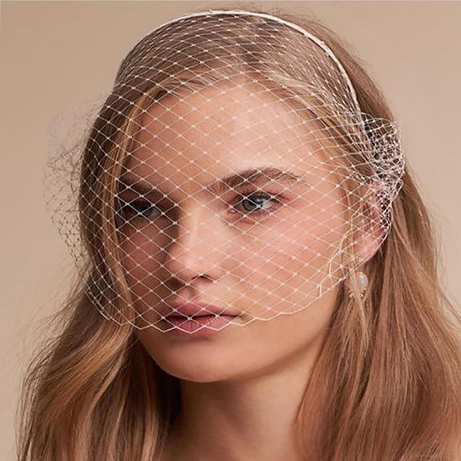 Qiansail Mesh Face Veil Headbands Black Fascinator Headband Tea Party Birdcage Headwear Wedding Hair Accessories for Women