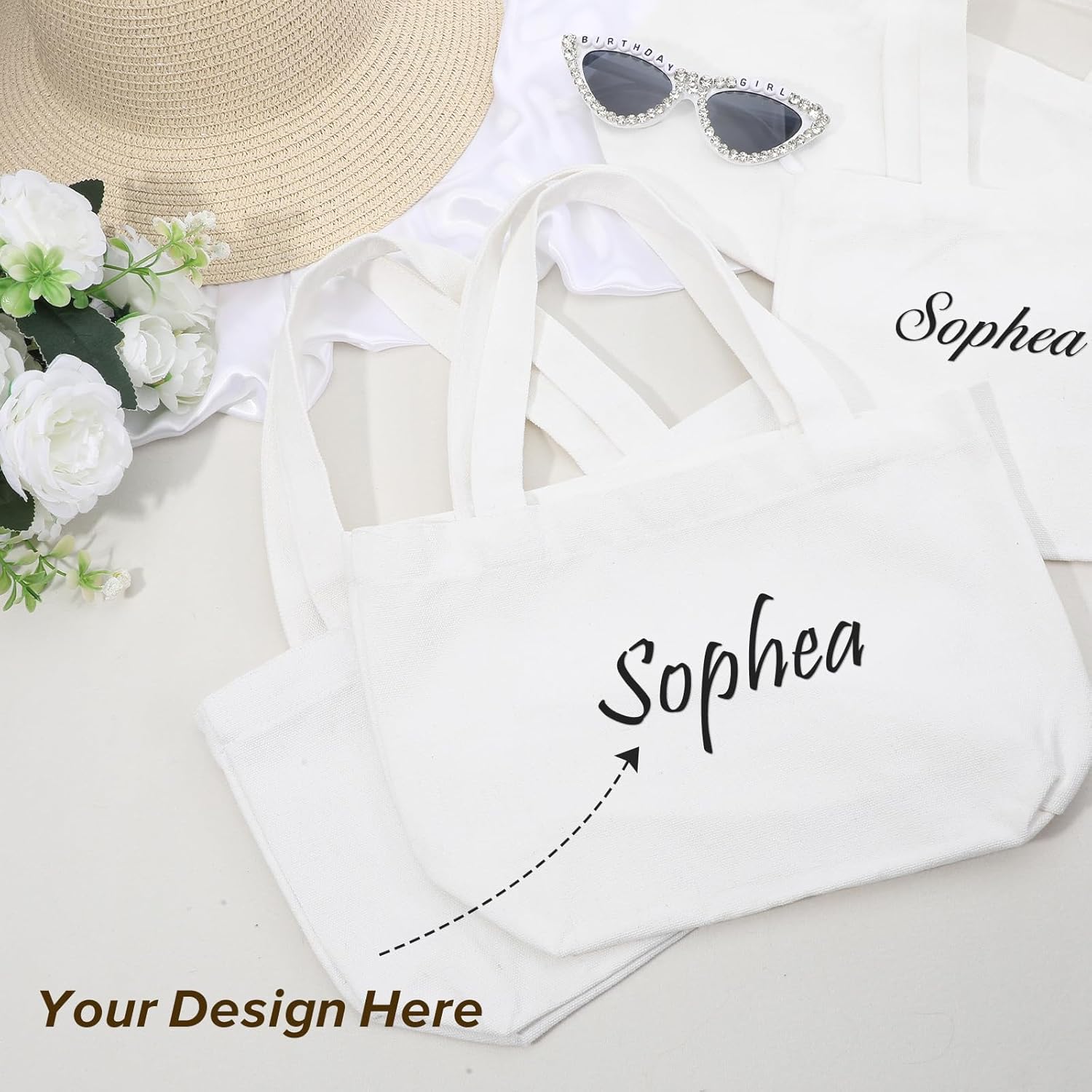 12 Pcs Small Canvas Tote Bags for Kids Mini Gift Bulk for Painting DIY Arts & Crafts Thick Fabric Bland Bags，11.81×7.87×3.94 Inch - Image 6