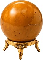 Vista 75 de Amazing Gemstone Bola de cristal de Yaxaita con soporte, bolas de meditación de esfera de cristal de 2 pulgadas para brujería y bolas decorativas