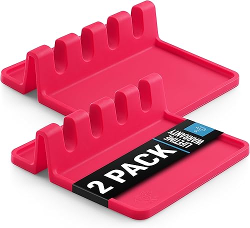 Miniatura 49 de Zulay - Soporte extragrande de silicona con bandeja antigoteo para múltiples utensilios de cocina, reposacucharas resistente al calor y sin BPA