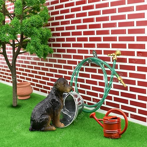 Miniatura 7 de iLAND Dollhouse Pet of Mini Dog, 4 figuras realistas en miniatura, pintadas a mano, incluyendo Cocker Spaniel, dálmata, Basset Hound y German Hunt