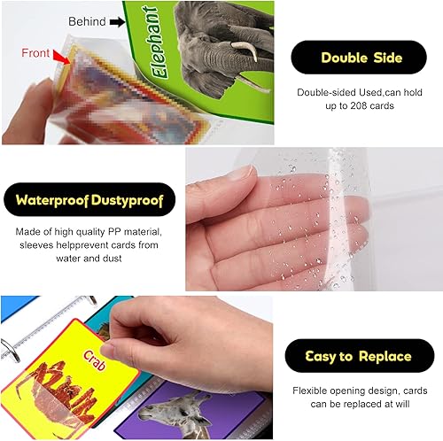 Miniatura 4 de Carpeta para 256 tarjetas, 4 bolsillos, carpeta de tarjetas de juego para la mayoría de tarjetas de tamaño estándar, soporte para carpetas de