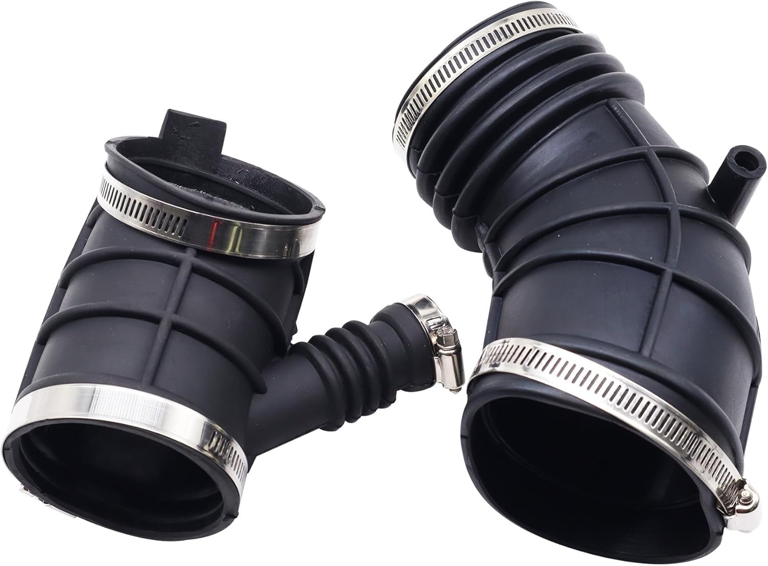 2PCS Engine Air Intake Hose Tube Compatible with BMW [E46 Series] 325Ci 2003-2006, 325i 2003-2005, 330Ci 2001-2006, 330i 330xi 2001-2006, Z3 E36 2001-2002