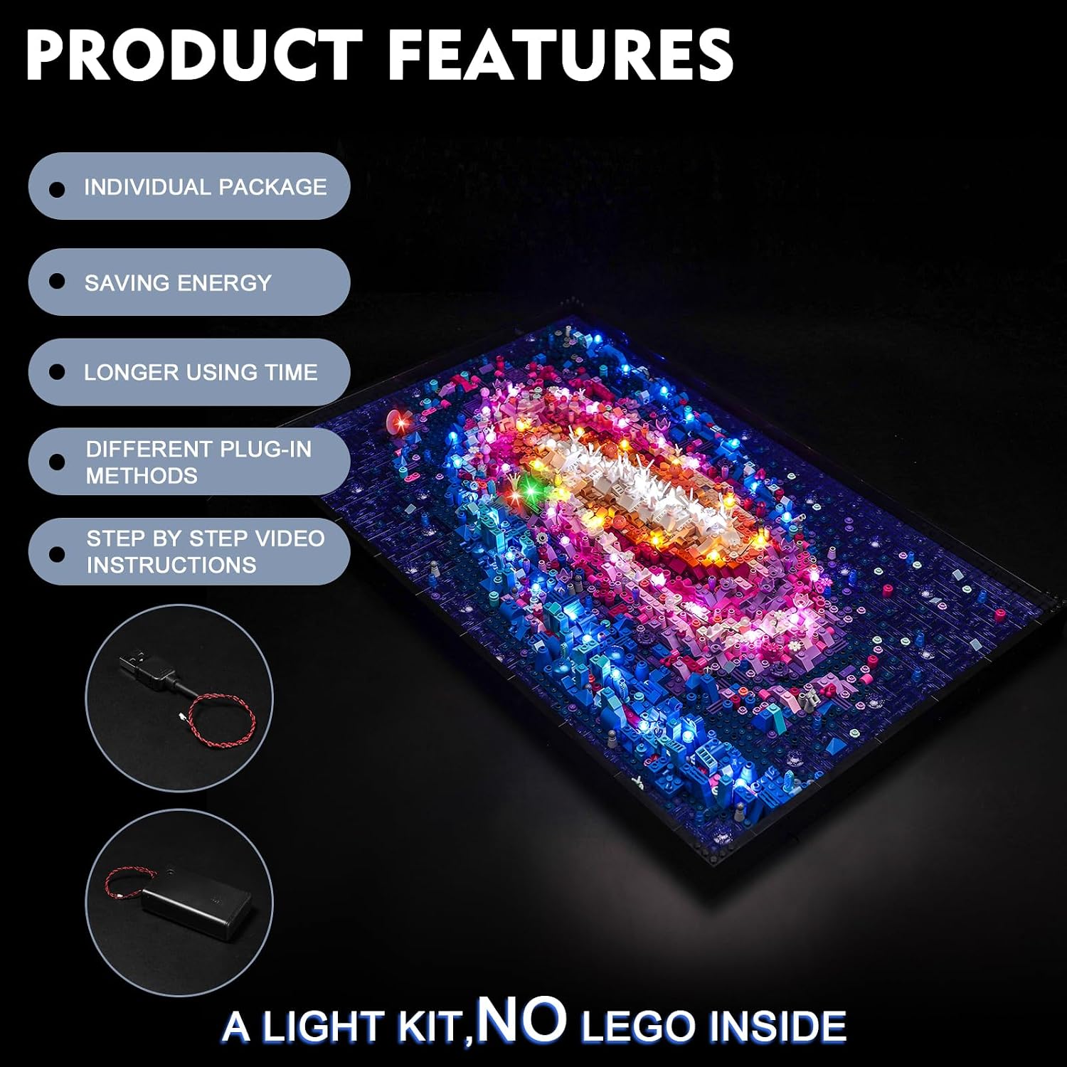 BrickBling LED Lights Compatible with Lego The Milky Way Galaxy, Creative Light Kit Compatible with Lego 31212 (Lights Only, No Model) (Classic Version Light)