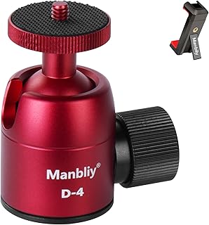 Camera Tripod Ball Head Manbily Mini Ball Head Aluminum Alloy 360° Panoramic Photography 28mm Ballhead for Monopod DSLR Camera Smartphone Gopro Camcorder Projector Selfie Maximum Load 5kg 11lbs (D-4)