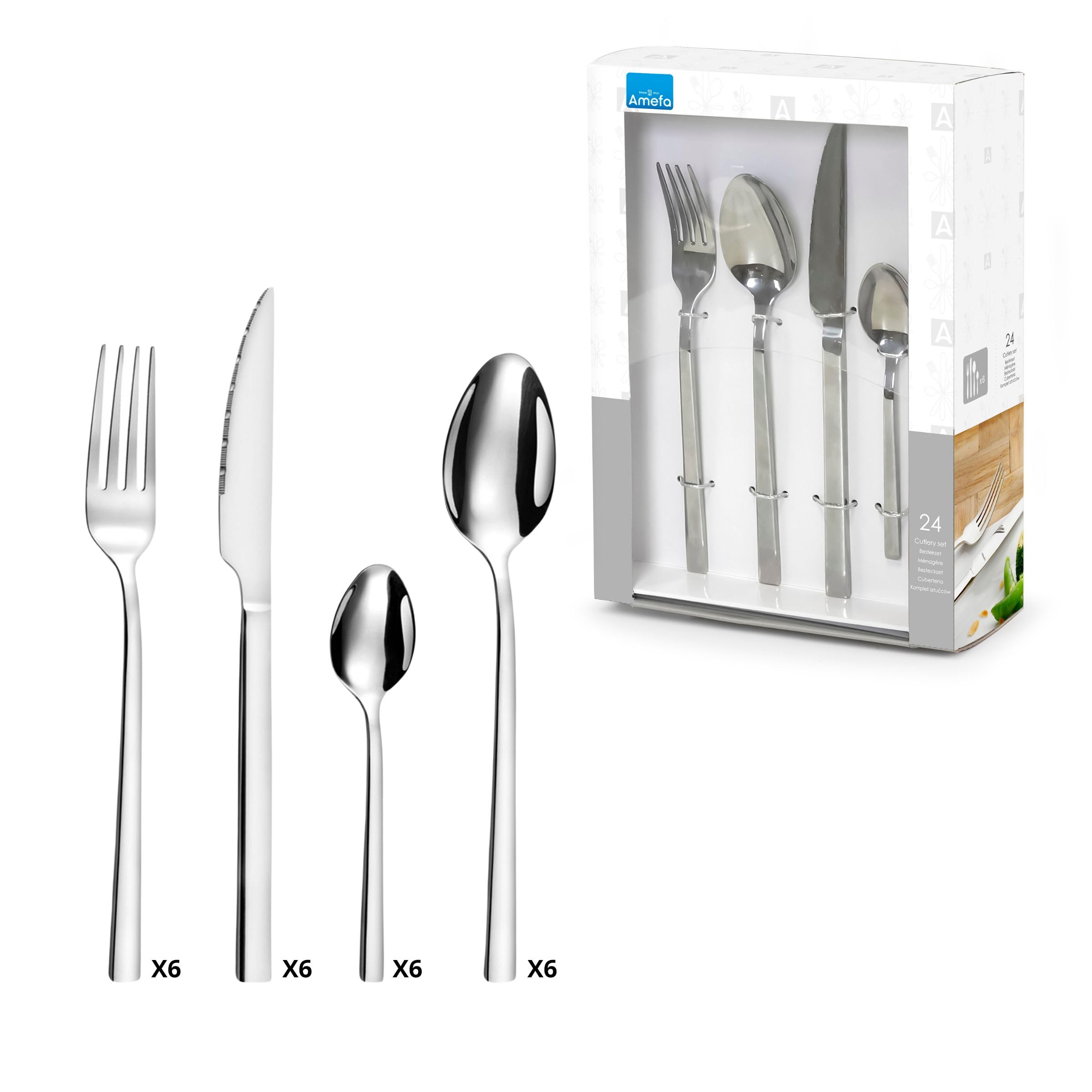 Escade - Ménagère 24 pièces avec couteaux steak