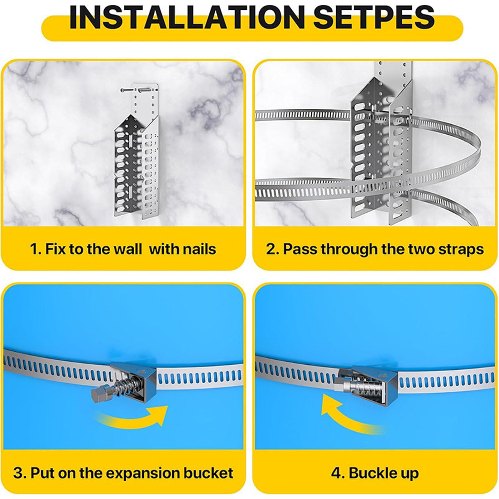 FTVOGUE Kit de 8 Piezas de Soporte para Tanque de Expansión, Ajustable 13