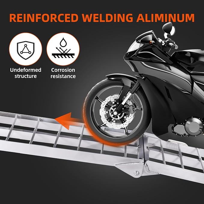 Rampa plegable para motos de 750 lb, 89x13 pulg. miniatura 7