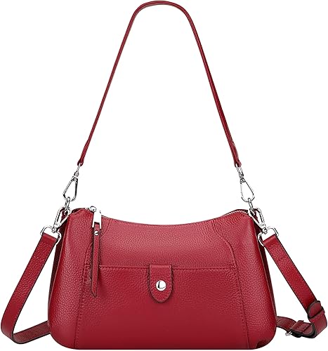 Over Earth Genuine Leather Small Hobo Crossbody Bags for Women Shoulder Purses and Handbags