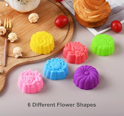 Miniatura 2 de Vasos de silicona reutilizables para hornear, forros de silicona de tamaño mini de 2 pulgadas para hornear, forros reutilizables para muffins,