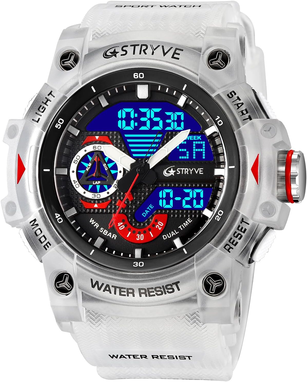 Men's Large Face Outdoor Sports Watches Military S-Shock Watch Waterproof, Backlight, Alarm, Stopwatch Features - Rugged Wristwatch for Training, Hiking, and Adventure