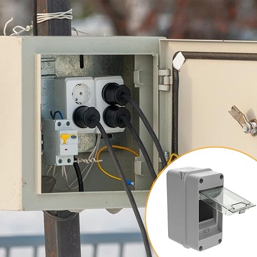 Miniatura 2 de Caja de protección de distribución de 3 vías, caja de conexiones de distribución de energía con riel DIN Caja de conexiones Abs Caja eléctrica de