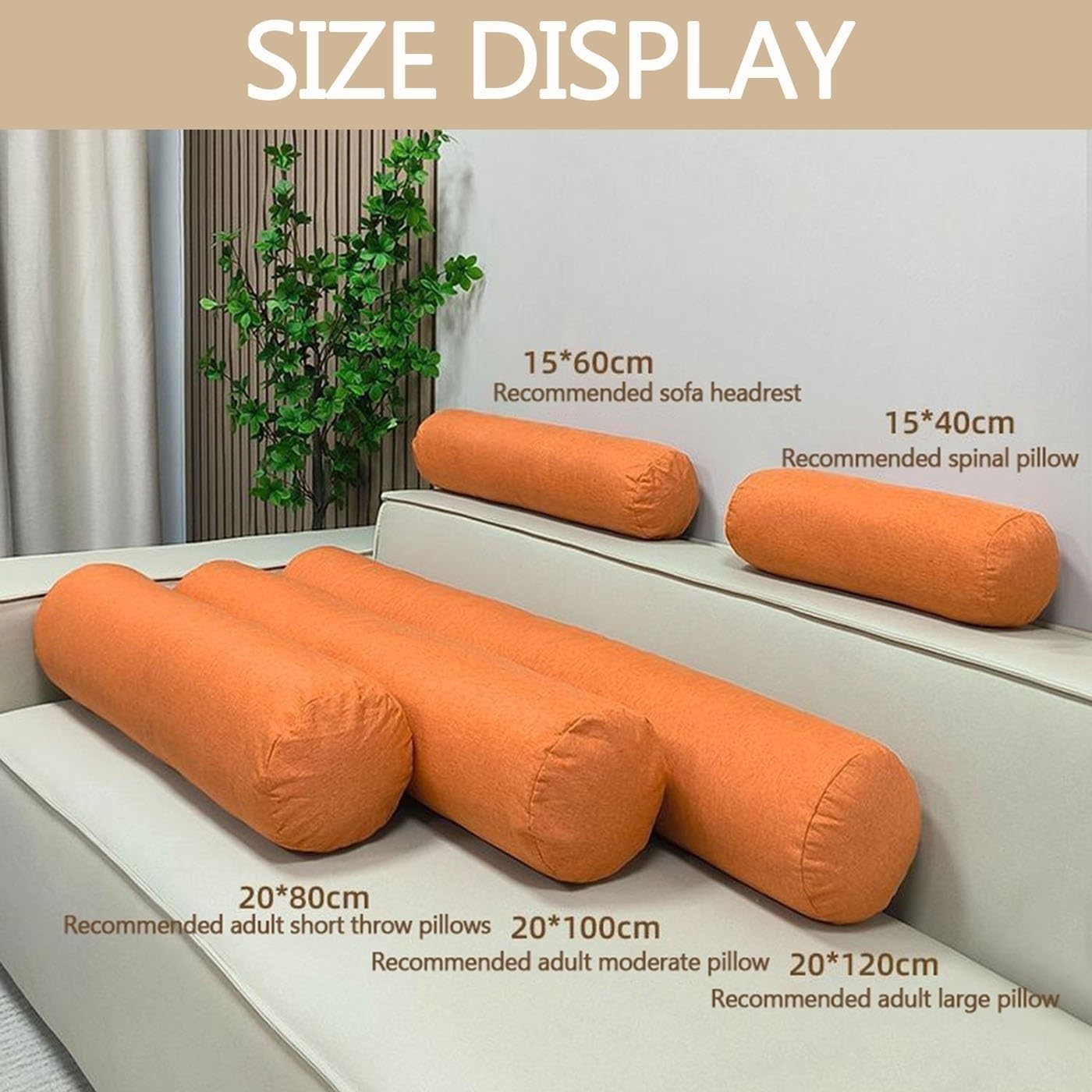Nackenrolle for Nacken 17x56, Rücken und Beine, Nacken-und Knierolle Aus Schaumstoff Nackenrolle Kopfkissen mit Foam Velvet Kissenrolle Nackenkissen Kissen Rolle(#3,20x120cm/8x47in)