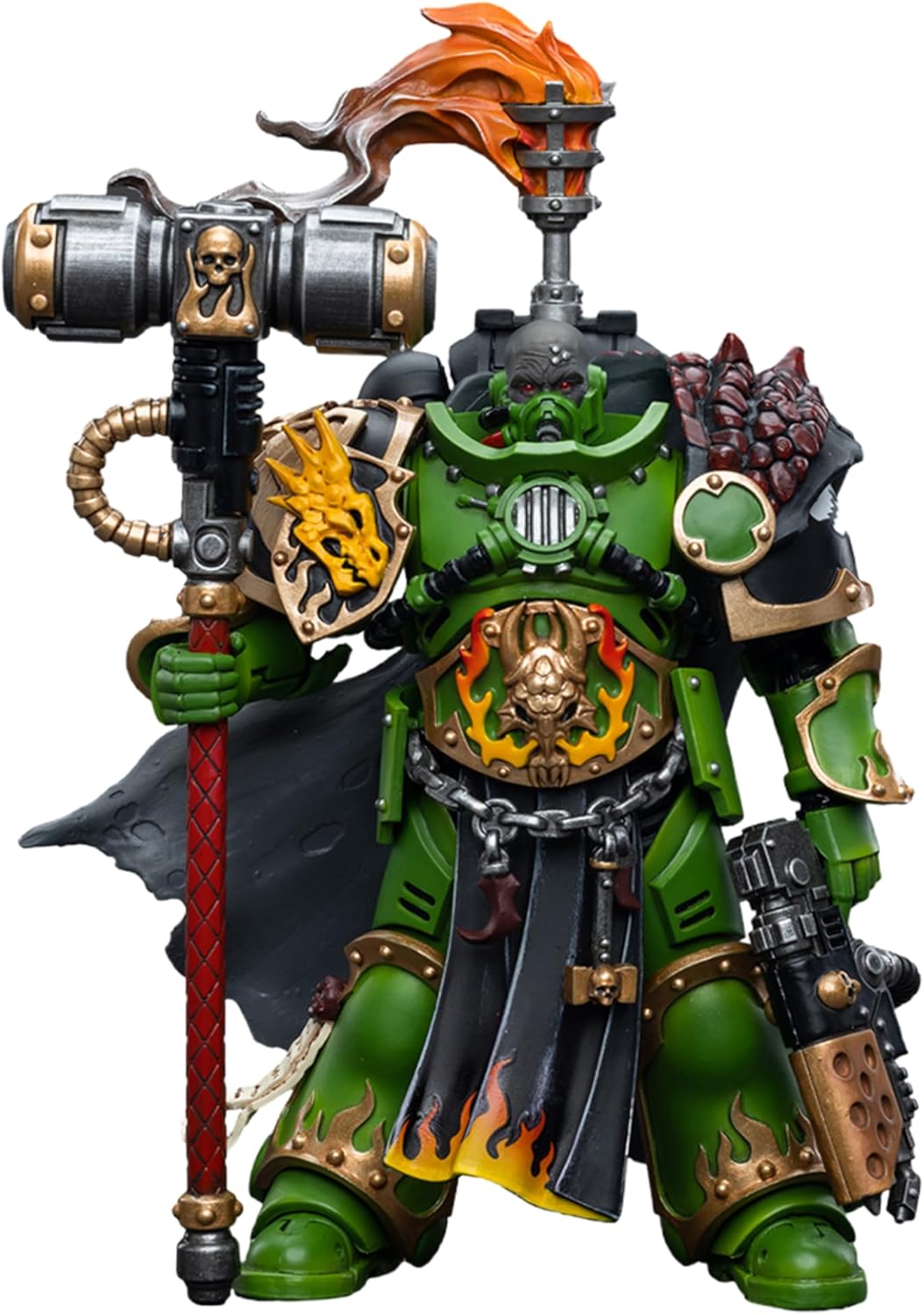 JOYTOY Salamanders Warhammer 40k 1/18 Action Figure Salamanders Captain Adrax Agatone and Xavak,TKren,Bragar 4PCS Collectible Gifts,Toys for Kids 15+ and Adults