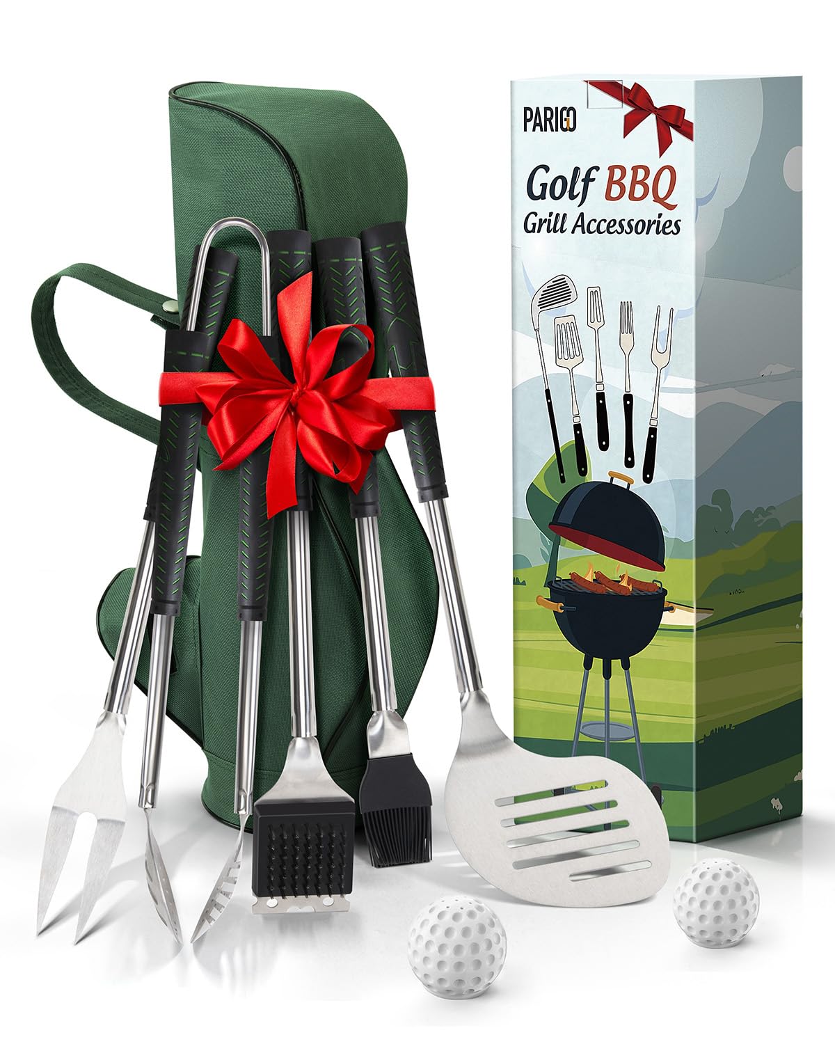 Gifts for Men Golf Grill Set - Stocking Stuffers for Adults Golf Accessories for Men BBQ Grilling Tools Unique Dad Gag Gifts Funny Adult Fathers Day White Elephant Birthday Ideas Outdoor Cool Gadgets