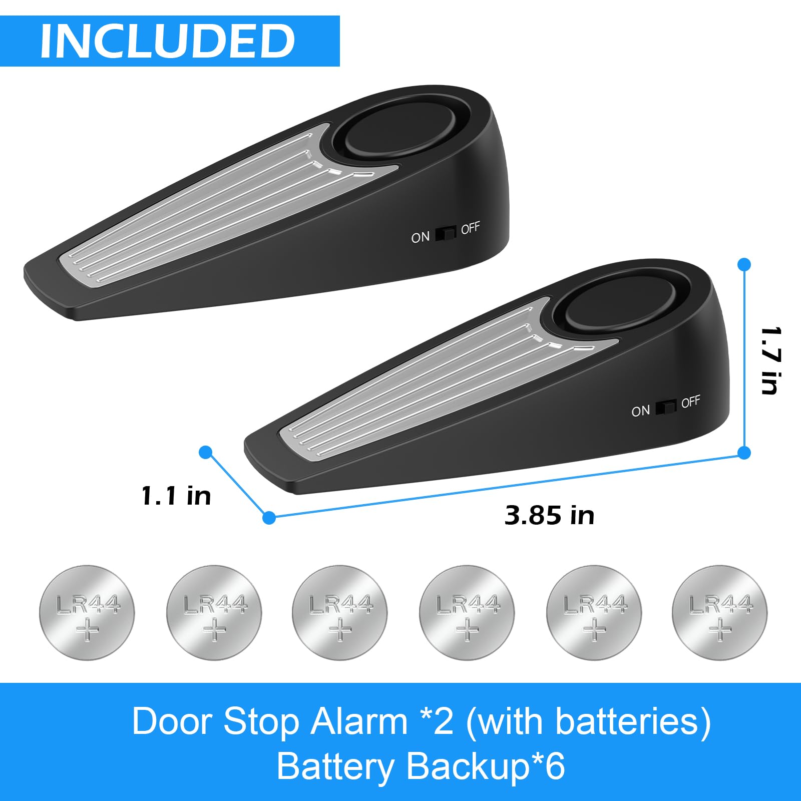 Topes de puerta de seguridad, alarma de seguridad de 120 dB, alarma de puerta de hotel, topes de puerta para parte inferior de puerta, para viajes, hotel, apartamento, dormitorio