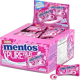 Gomas de Mascar, Mentos, Pure Fruit, Sem Açúcar, Sabor Tutti-Frutti - Monopeça | 60 Unidades