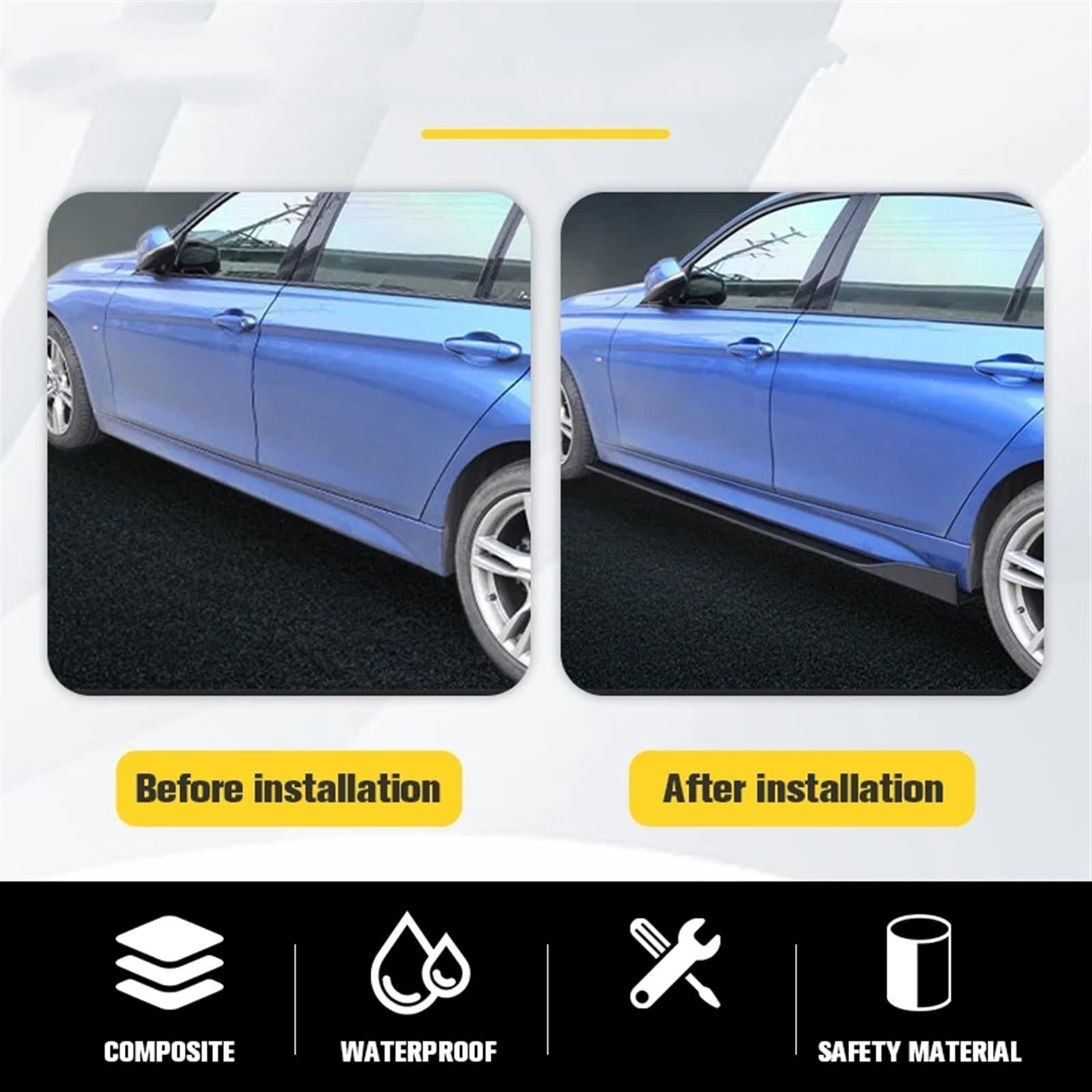 Jupe Latérale Automobile Pour Benz Pour CLA Pour GLA AB Classe W117 C117 W176 A45 Pour CLS Pour SLS Jupes Latérales Extension Panneaux À Bascule Séparateurs Lèvres Pare-Chocs Becquet Jupe