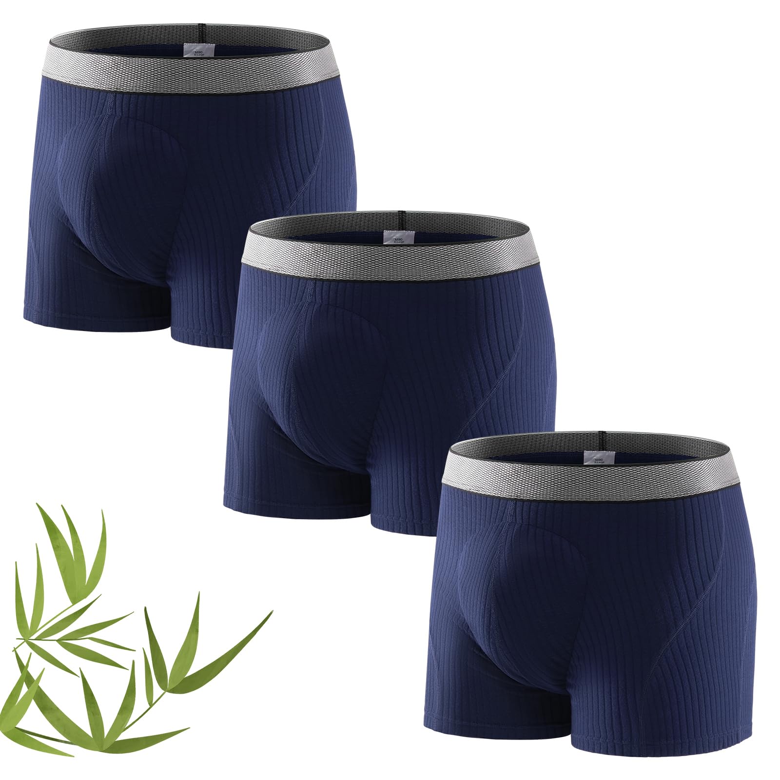 Carer 3er Pack Inkontinenz Pants Männer Bambus 160 ml Absorptionskapazität verbesserte Boxershorts Herren Waschbar Auslaufsicher Weich Atmungsaktiv Komfort Funktionsunterwäsche Blau Größe L