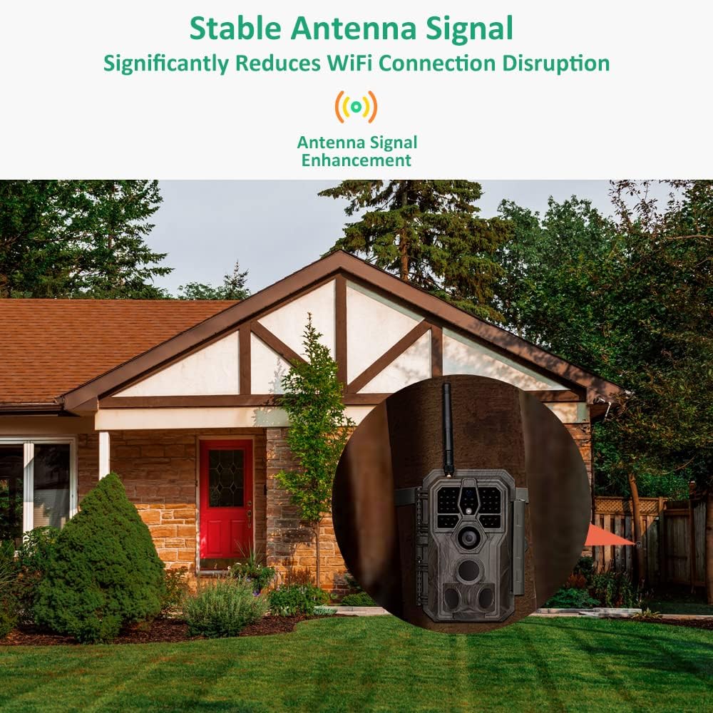 GardePro E8 WiFi Trail Camera connected to a smartphone app