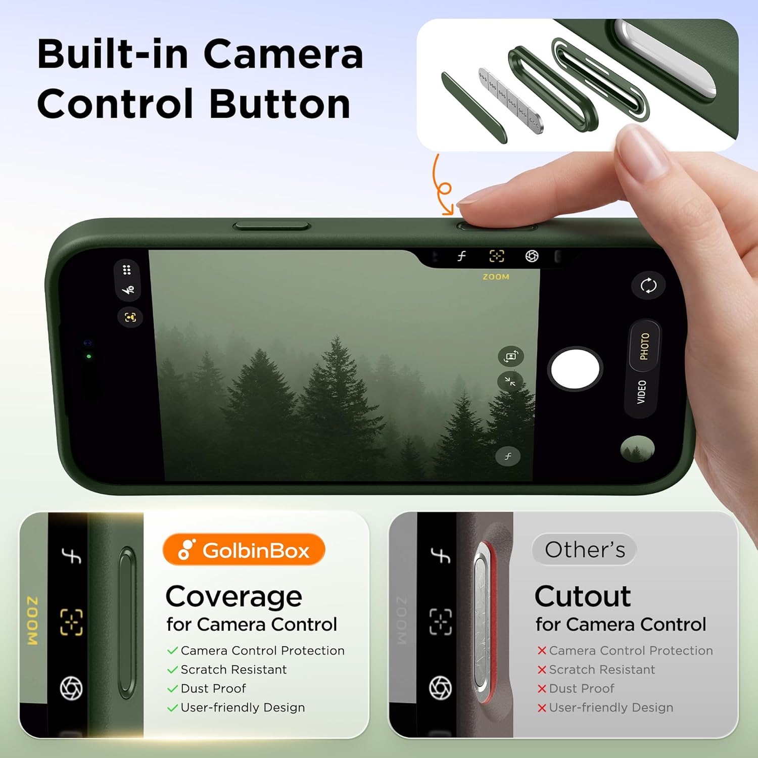 GolbinBox 360° Spin Magnetic Stand for iPhone 17 Pro Case, [Compatible with MagSafe] [Full Camera Protection] [16FT Military Drop Protection], Silm Translucent Matte Phone Case, Green - Image 9