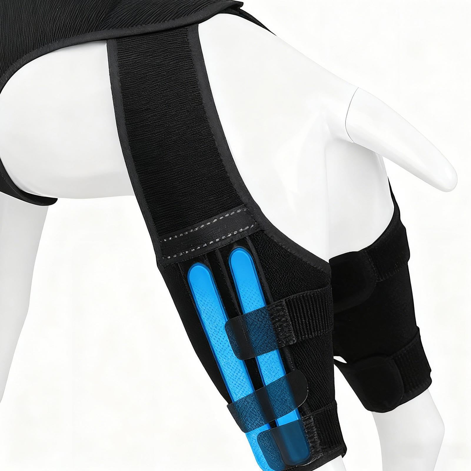 Genouillère Pour Chien Bandage Articulaire Réglable | Avec 4 Stabilisateurs Métalliques Support Pour Patte Arrière Pour Randonnée Exercice Activités Extérieures Parc Plage