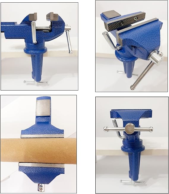 Table Vise 60mm Bench Vice Adjustable Bench Clamp with 360 Degree Rotated Swivel Base for Workbench Workshop Factory